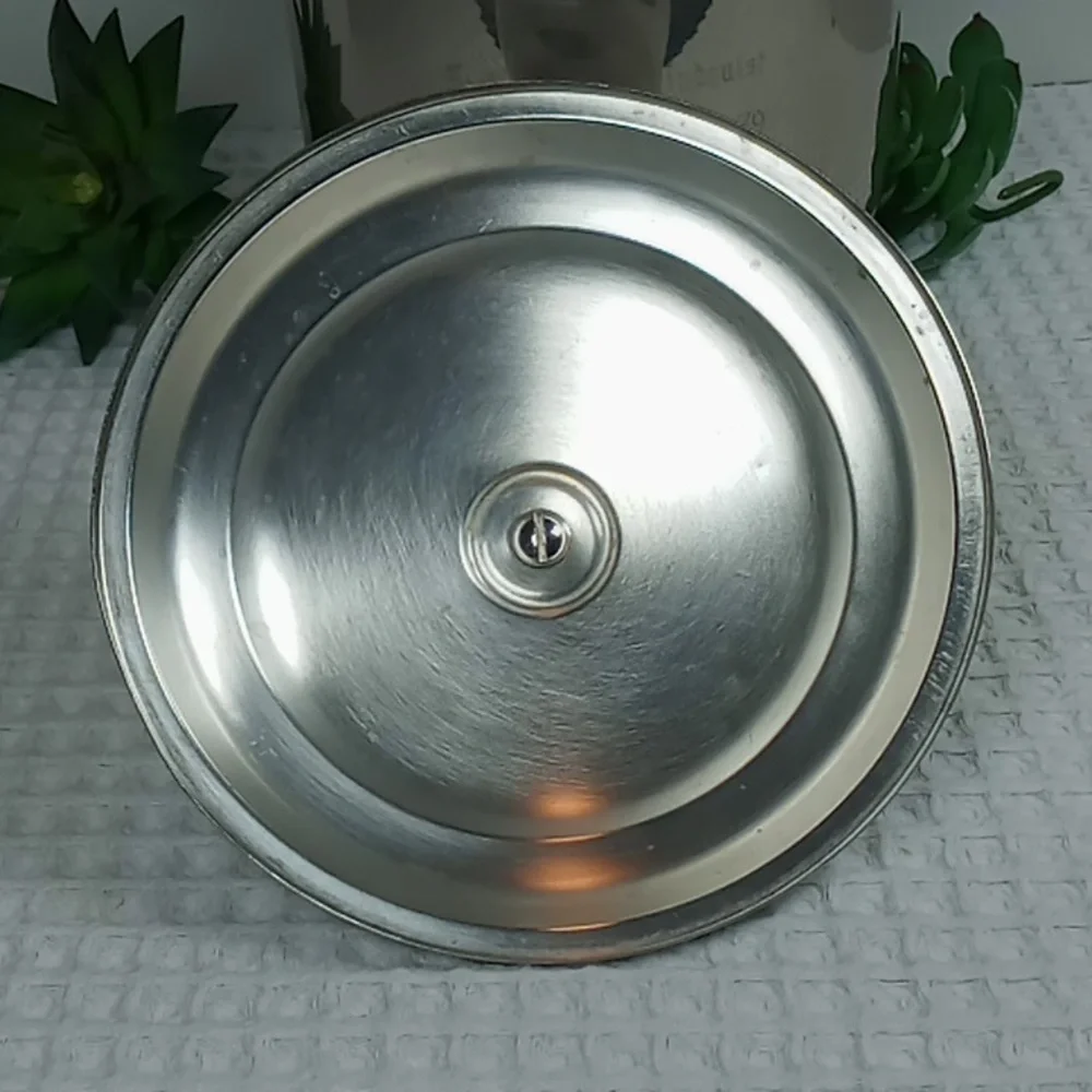 Vintage English Silver Leonard Silver Co Engraved Ice Bucket w/Milk Glass Liner